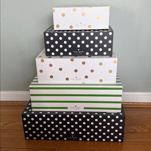 RARE! Kate Spade Stacked Nesting Boxes Set of Five!